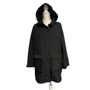 DKNY Black Rainorak Hooded Trench Coat Women's Small